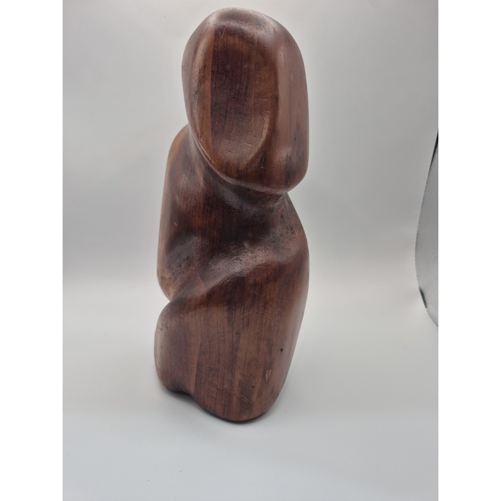 Vintage Mid-Century Modern Abstract Wood Sculpture - Monkey Pod Figure